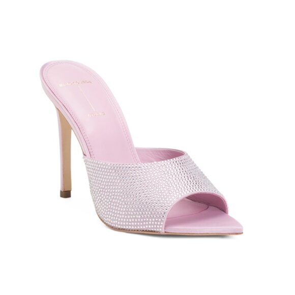 BLACK SUEDE STUDIO Dusty Mauve Made In Brazil Bella Embellished Heeled Sandals